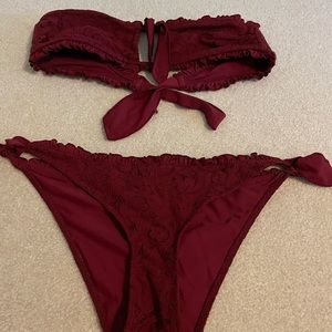 Lace Bandeau Bikini Set